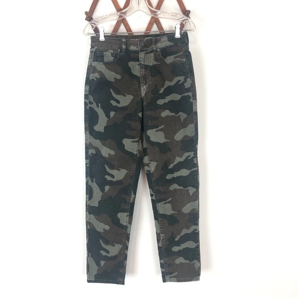 American Eagle Outfitters Denim - American Eagle Camouflage Camo Women's Corduroy Mom Jeans Brown Green Tan